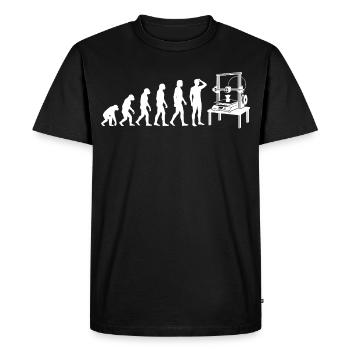 3D Printing Evolution – From Monkey to Maker - Men's Premium Organic T-Shirt - black - Front - Nico (187cm)