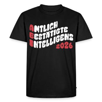 Abi 2026 - Abitur - Retro Flow Style Gift - Men's Premium Organic T-Shirt - black - Front - Nico (187cm)