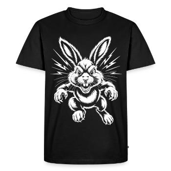 Aggressive Rabbit - Men's Premium Organic T-Shirt - black - Front - Nico (187cm)