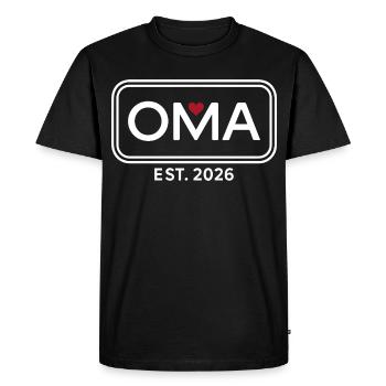 OMA EST. 2026 Proud Grandmother Announcement - Men's Premium Organic T-Shirt - black - Front - Nico (187cm)