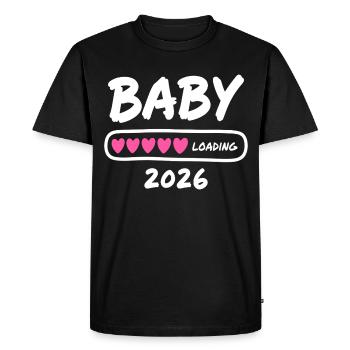 Baby Loading 2026 Parents enceintes - T-shirt Premium bio Homme - noir - Devant - Nico (187cm)