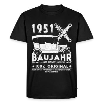 75e anniversaire 75 ans Don 1951 - T-shirt Premium bio Homme - noir - Devant - Nico (187cm)