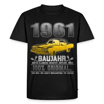 Année de naissance Année de naissance de 1961 - T-shirt Premium bio Homme - noir - Devant - Nico (187cm)