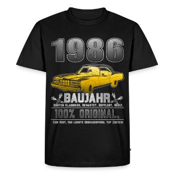 1986 - Année 1986 - Année 1986 - T-shirt Premium bio Homme - noir - Devant - Nico (187cm)