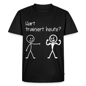 Gym HARD TRAINS FUN TODAY - Men's Premium Organic T-Shirt - black - Front - Nico (187cm)