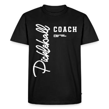 Terrain classique Pickleball Coach pour instructeurs - T-shirt Premium bio Homme - noir - Devant - Nico (187cm)