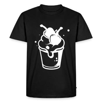 Eisbecher Zeichnung - Men's Premium Organic T-Shirt - black - Front - Nico (187cm)