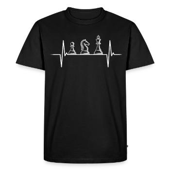 Battement de cœur aux échecs – Conception de stratégies ECG - T-shirt Premium bio Homme - noir - Devant - Nico (187cm)