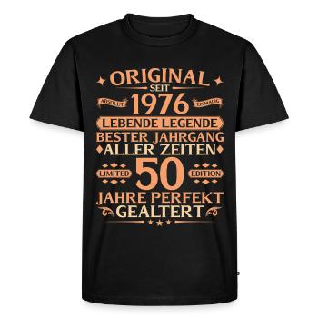 50th Birthday Absolutely Unique 1976 Vintage - Men's Premium Organic T-Shirt - black - Front - Nico (187cm)