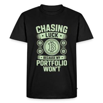 La Saint-Patrick à la poursuite de la chance parce que mon portfolio - T-shirt Premium bio Homme - noir - Devant - Nico (187cm)