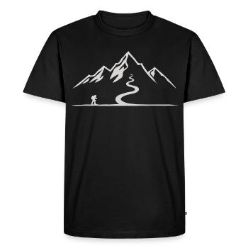 Randonnée Montagnes Randonnée Randonneurs Nature en plein air Forêt - T-shirt Premium bio Homme - noir - Devant - Nico (187cm)