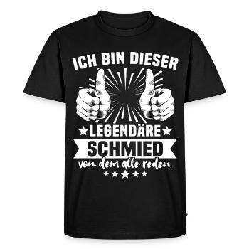 Légende du forgeron - T-shirt Premium bio Homme - noir - Devant - Nico (187cm)