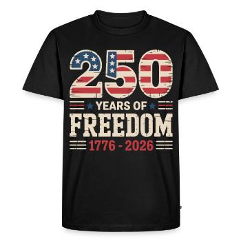 250 ans de conception de l’indépendance de la liberté américaine - T-shirt Premium bio Homme - noir - Devant - Nico (187cm)