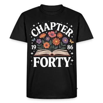 1986 Chapitre 40 Décoration de fleurs sauvages d’anniversaire - T-shirt Premium bio Homme - noir - Devant - Nico (187cm)