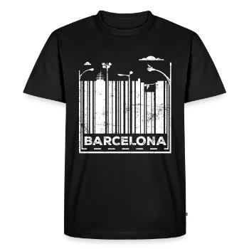 Barcelona City - T-shirt Premium bio Homme - noir - Devant - Nico (187cm)