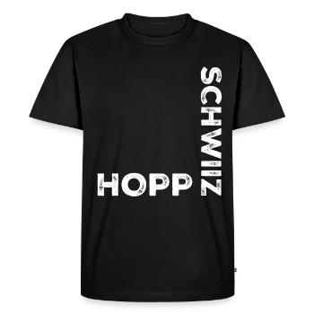 Hopp schwiiz - T-shirt Premium bio Homme - noir - Devant - Nico (187cm)