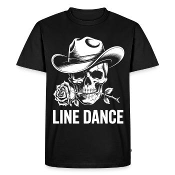 Crâne de danse en ligne avec Rose - T-shirt Premium bio Homme - noir - Devant - Nico (187cm)