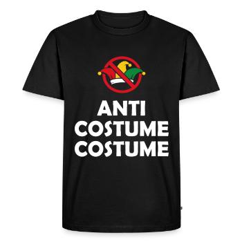 Costume à costume bas – Déguisement anti-carnaval - T-shirt Premium bio Homme - noir - Devant - Nico (187cm)