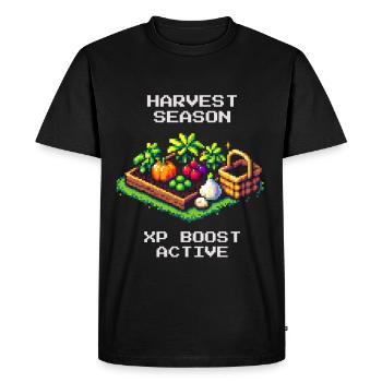 Harvest Time Bonus Active | Harvest & Self-Sufficiency - Men's Premium Organic T-Shirt - black - Front - Nico (187cm)