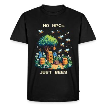 Pas de PNJ, seulement des abeilles | Apiculture & Miel - T-shirt Premium bio Homme - noir - Devant - Nico (187cm)
