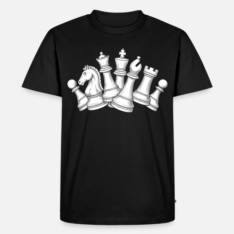 Schach Chaos – Dynamik auf dem Brett - Männer Premium Bio T-Shirt - Schwarz