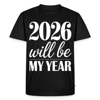 2026 sera mon année Motivation pour la nouvelle année - T-shirt Premium bio Homme - noir - Devant - Nico (187cm)