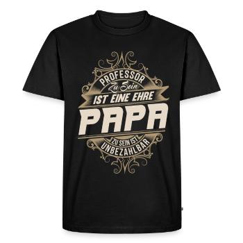 Professor Papa - Men's Premium Organic T-Shirt - black - Front - Nico (187cm)