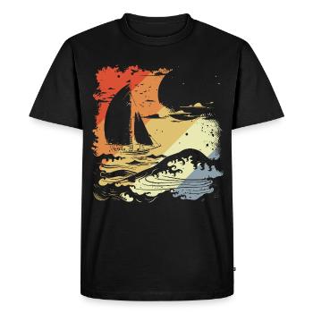 Sailing Vintage Look - Men's Premium Organic T-Shirt - black - Front - Nico (187cm)