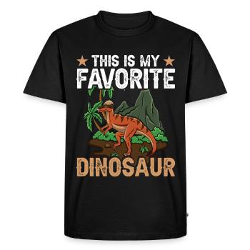 Paléontologie du dinosaure peluche du Pachycephalosaurus - T-shirt Premium bio Homme - noir - Devant - Nico (187cm)