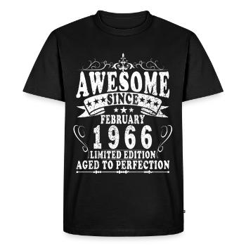 60e anniversaire 60 ans Février 1966 Vintage - T-shirt Premium bio Homme - noir - Devant - Nico (187cm)