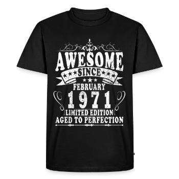 Born in February 1971 vintage 1971 Birthday - Men's Premium Organic T-Shirt - black - Front - Nico (187cm)