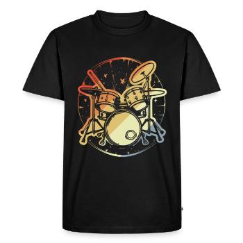 Style vintage de batterie - T-shirt Premium bio Homme - noir - Devant - Nico (187cm)