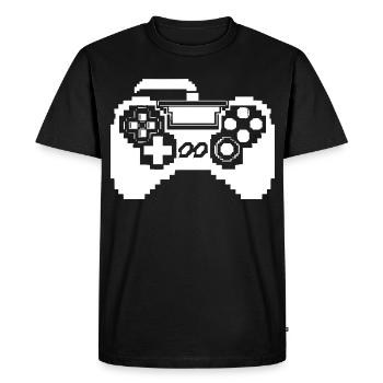 Game Controller Pixel Graphics - Men's Premium Organic T-Shirt - black - Front - Nico (187cm)