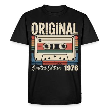 50. Jubiläum – Vintage-Geschenk 1976 - Männer Premium Bio T-Shirt - Schwarz - Vorne - Nico (187cm)