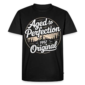 Vintage 1997 Né Rétro Original 1997 - T-shirt Premium bio Homme - noir - Devant - Nico (187cm)