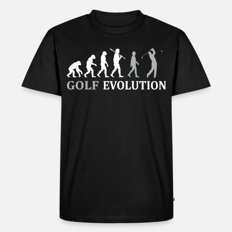 Golf Evolution – Das perfekte Golfer Geschenk - Männer Premium Bio T-Shirt - Schwarz
