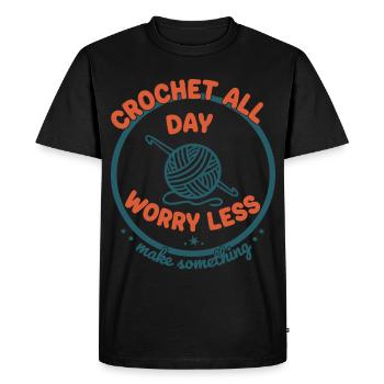 Crochet toute la journée S’inquiéter Moins drôle Amoureux du crochet - T-shirt Premium bio Homme - noir - Devant - Nico (187cm)