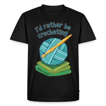 Je préférerais crocheter du fil crochet drôle de crochet pour amateurs - T-shirt Premium bio Homme - noir - Devant - Nico (187cm)