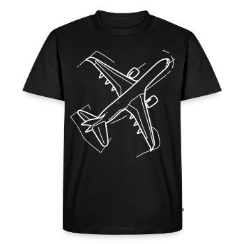 Airplane Drawing - Men's Premium Organic T-Shirt - black - Front - Nico (187cm)