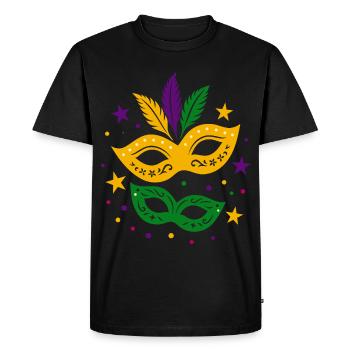 Carnival Masks with Stars & Colorful Feathers - Men's Premium Organic T-Shirt - black - Front - Nico (187cm)