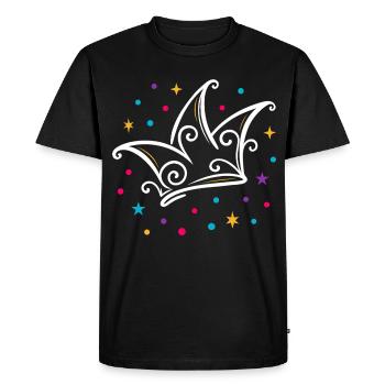 Casquette de fou de carnaval moderne avec étoiles et confettis - T-shirt Premium bio Homme - noir - Devant - Nico (187cm)