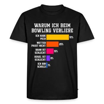 Pourquoi je perds au bowling Bowling - T-shirt Premium bio Homme - noir - Devant - Nico (187cm)