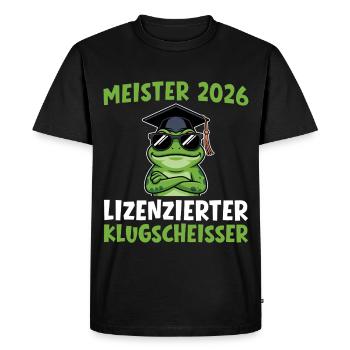 Champion 2026 Frog Passed Master Exam - Men's Premium Organic T-Shirt - black - Front - Nico (187cm)