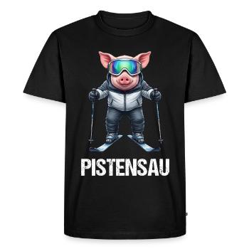 Pistensau - T-shirt Premium bio Homme - noir - Devant - Nico (187cm)