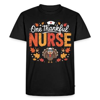 Dinde aidante reconnaissante - T-shirt Premium bio Homme - noir - Devant - Nico (187cm)