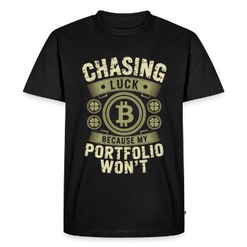 La Saint-Patrick à la poursuite de la chance parce que mon portfolio - T-shirt Premium bio Homme - noir - Devant - Nico (187cm)