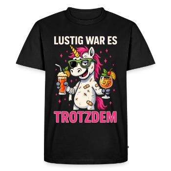 It was still funny unicorn party - Men's Premium Organic T-Shirt - black - Front - Nico (187cm)