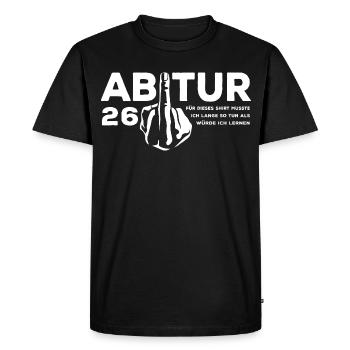 Abitur 2026 - J’ai dû étudier longtemps - T-shirt Premium bio Homme - noir - Devant - Nico (187cm)