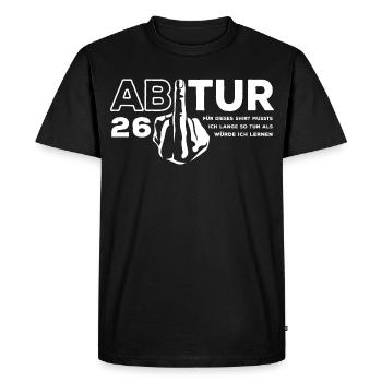 Abitur 2026 - J’ai dû étudier longtemps - T-shirt Premium bio Homme - noir - Devant - Nico (187cm)