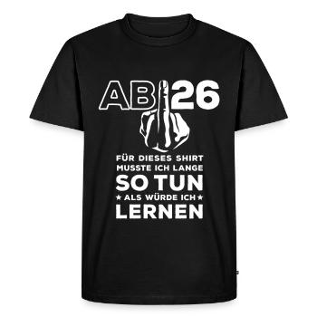 Abitur 2026 - J’ai dû étudier longtemps - T-shirt Premium bio Homme - noir - Devant - Nico (187cm)